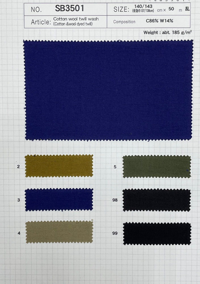 Cotton wool twill wash