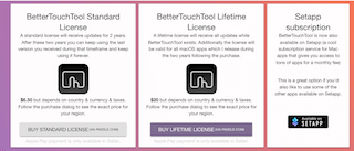 BetterTouchTool(BTT)の料金