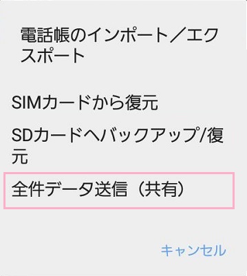 全件データ送信/共有