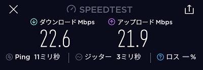 Speedtest.netの測定画面