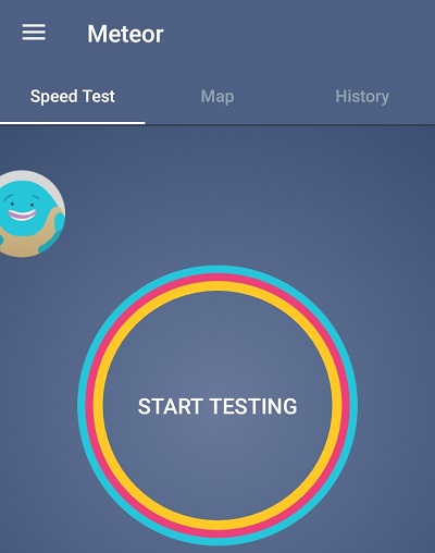 Meteor: Free Internet Speed & App Performance Testの測定画面