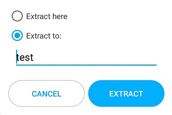 Zip & Unzip Easyのファイルを展開する場所の選択