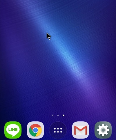 スマホのホーム画面にマウスカーソルが表示される