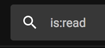 Gmailの検索ボックスで「is:read」で検索