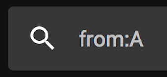 Gmailの検索ボックスで「from」を指定した検索