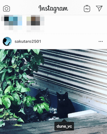 インスタのタグ付けの例