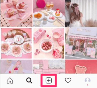 インスタの下の「＋」をタップし、写真を選択