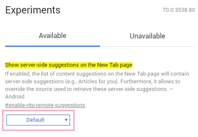 「Default」ボタンをタップ