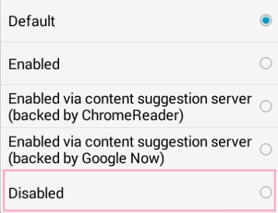 メニューが表示されたら「Disabled」をタップ