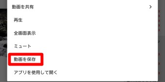 動画を保存をタップ