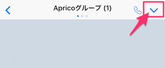 グループトークを開き、右上の＞のようなボタンをタップ