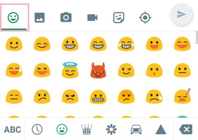 ハングアウトのスタンプ送信画面