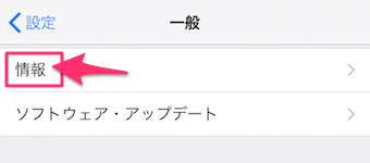 iPhoneの設定の一般の情報