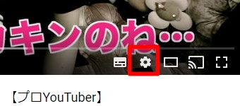 PC版YouTubeの歯車ボタン