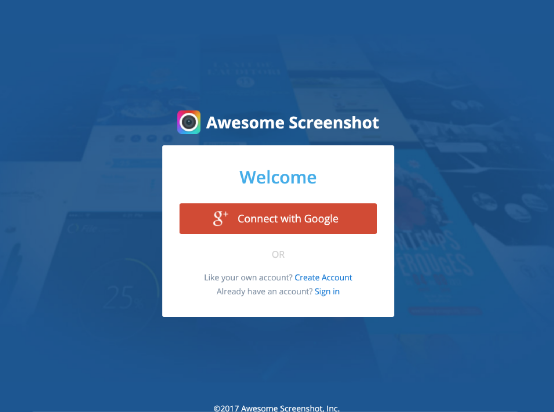Awesome Screenshotのログインページ
