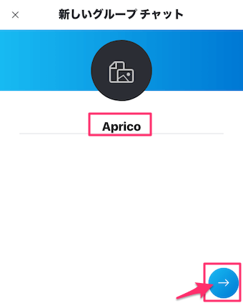 Skypeの+チャットボタンの新しいグループチャットの名前