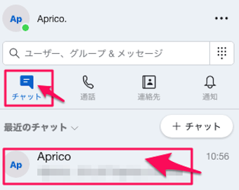 Skypeのチャット画面