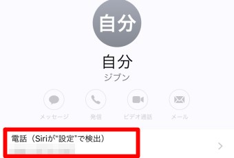 電話番号など自分の情報が表示