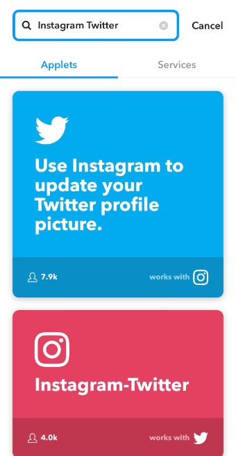 『Instagram Twitter』などと検索欄に入れてみましょう