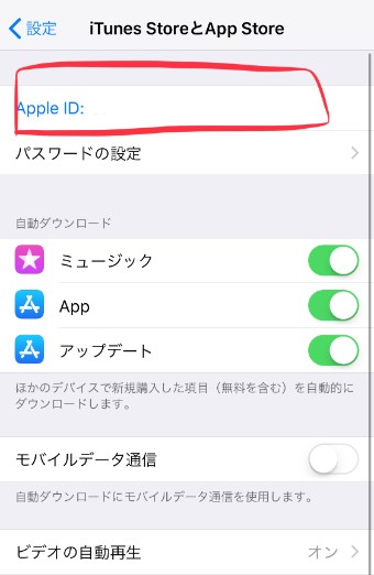 自分の名前とIDが1番上に出てきていますので、そこをタップ