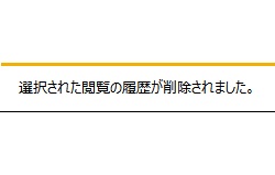 ウィンドウ下部に「選択された閲覧の履歴が削除されました。」と表示