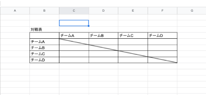 Googleスプレッドシートで斜め線