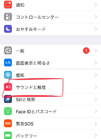 iPhoneの設定アプリ