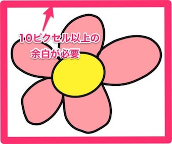 10ピクセル以上の余白