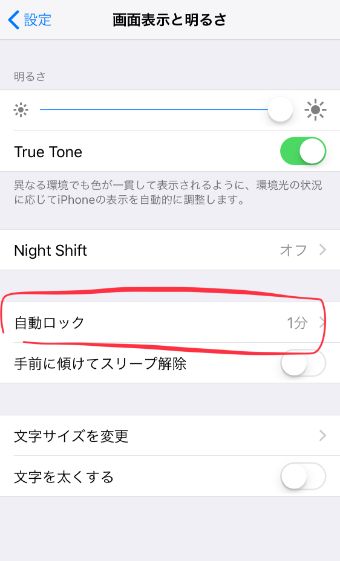 iPhoneの設定アプリの『画面表示と明るさ』