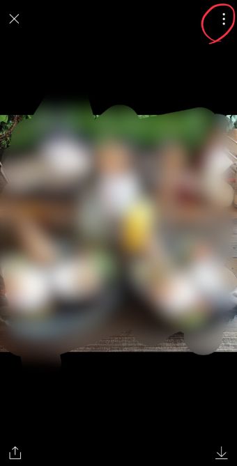 LINEのアルバム内の写真を開いた画面