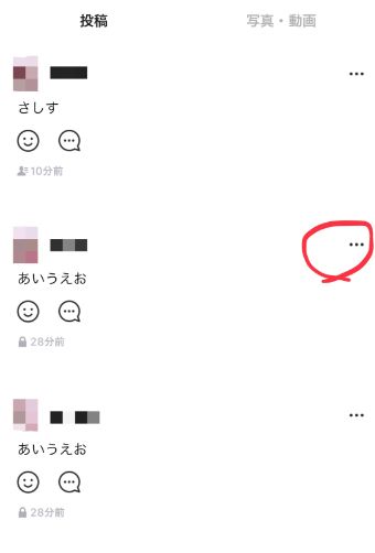 自分のタイムライン投稿