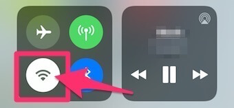 コントロールセンターの「Wi-Fiマーク」をタップ
