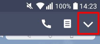 トーク画面右上の「V」をタップ