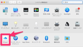 「iCloud」を選択