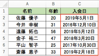 Excel表_入会日