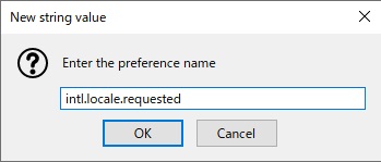「New string value(新しい値)」ウィンドウが表示