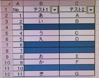 フィルターの▼をクリック