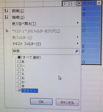 「空白セル」だけを選び、OKを押す