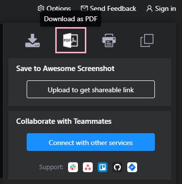 プレビューと保存メニューが表示