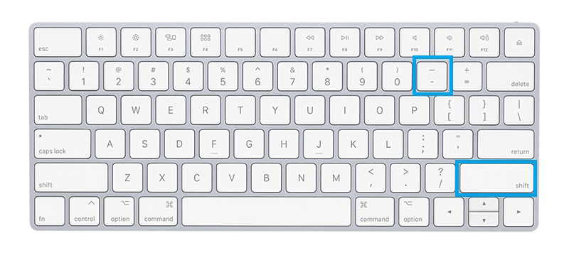 「Shift」キーを押しながら0の隣