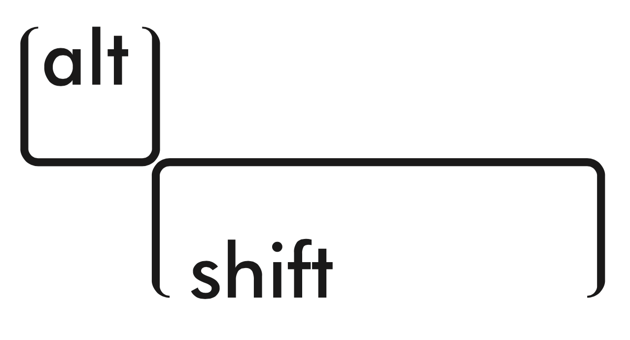 「Alt」+「Shift」キーで英語と日本語入力を切り替え