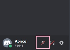 Discordのアプリ自体に、マイクミュートボタンが