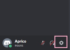 ユーザー名の右側にある歯車のボタンがユーザー設定ボタン