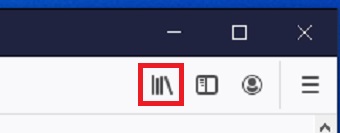 Firefoxを起動させツールバーの右上の本のマークをクリック