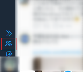 左下の方に人形シルエットが2つ重なっているアカウントアイコン