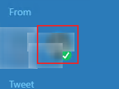 アカウントアイコンをクリックしてチェックアイコンを切り替え