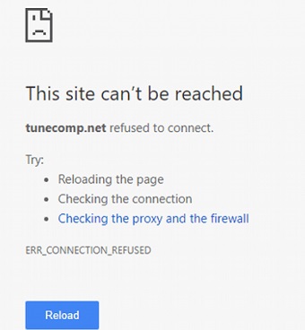 「ERR_CONNECTION_REFUSED」の画面