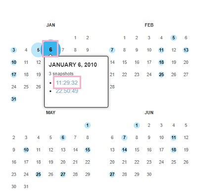 カレンダーに色が付いている日付