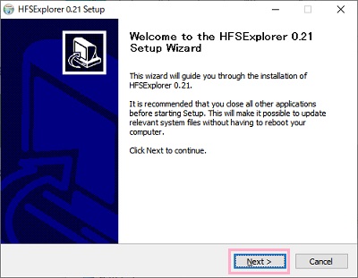 セットアップ画面