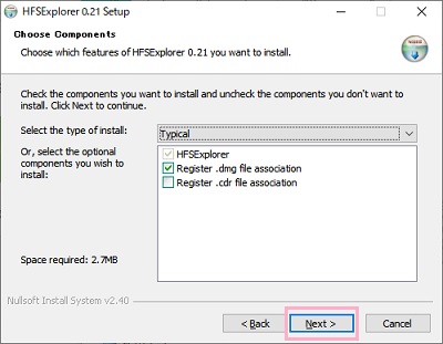 .dmgファイルへの関連付けを指定